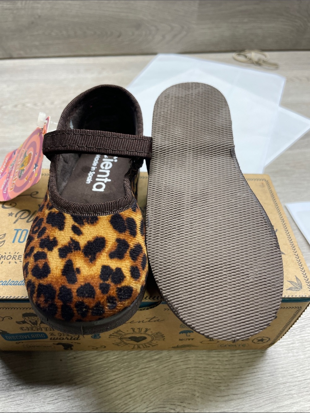 Cienta Leopard Print Mary Jane Shoes - Brown/Black #96